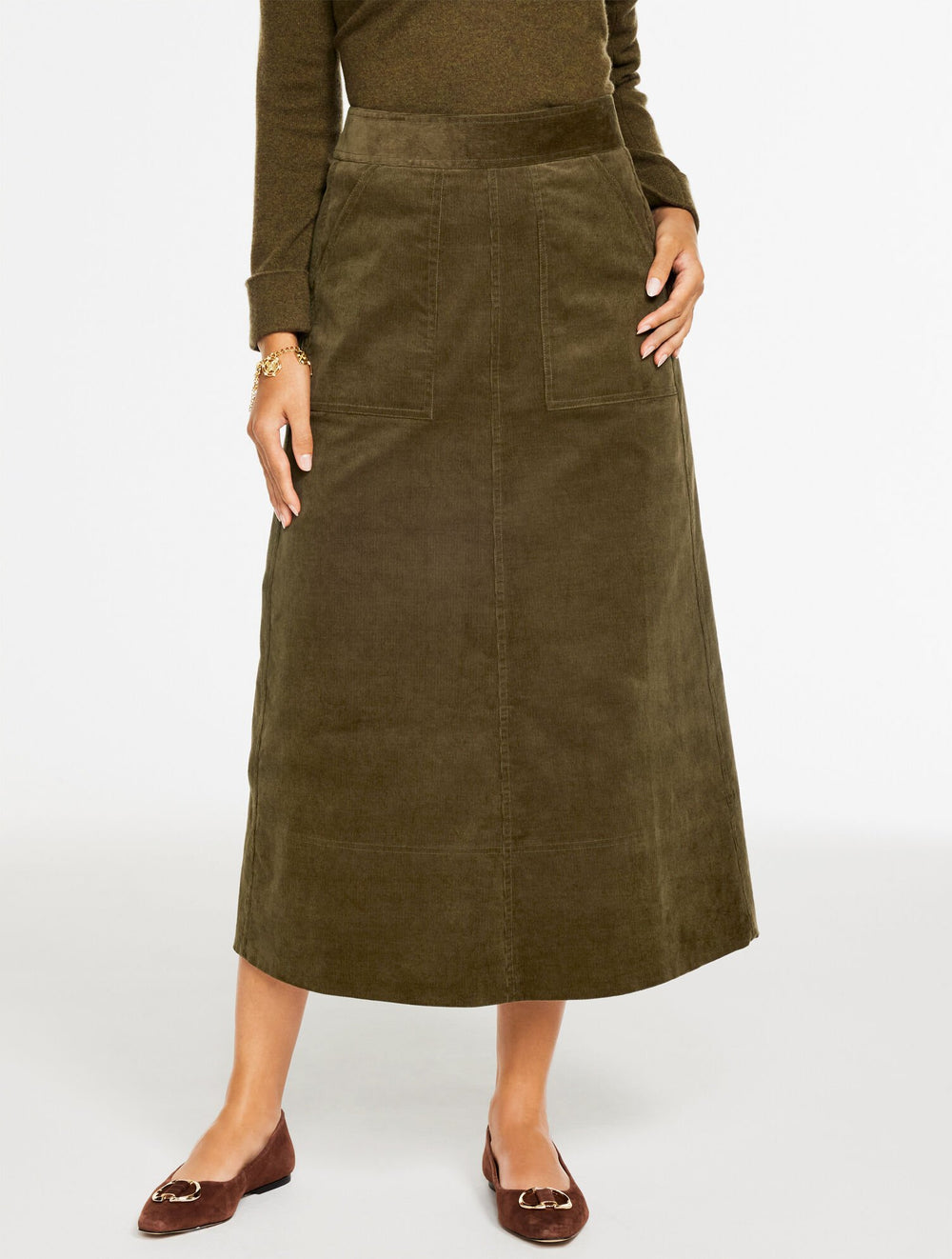 CORDUROY FIT & FLARE SKIRT | Talbots US
