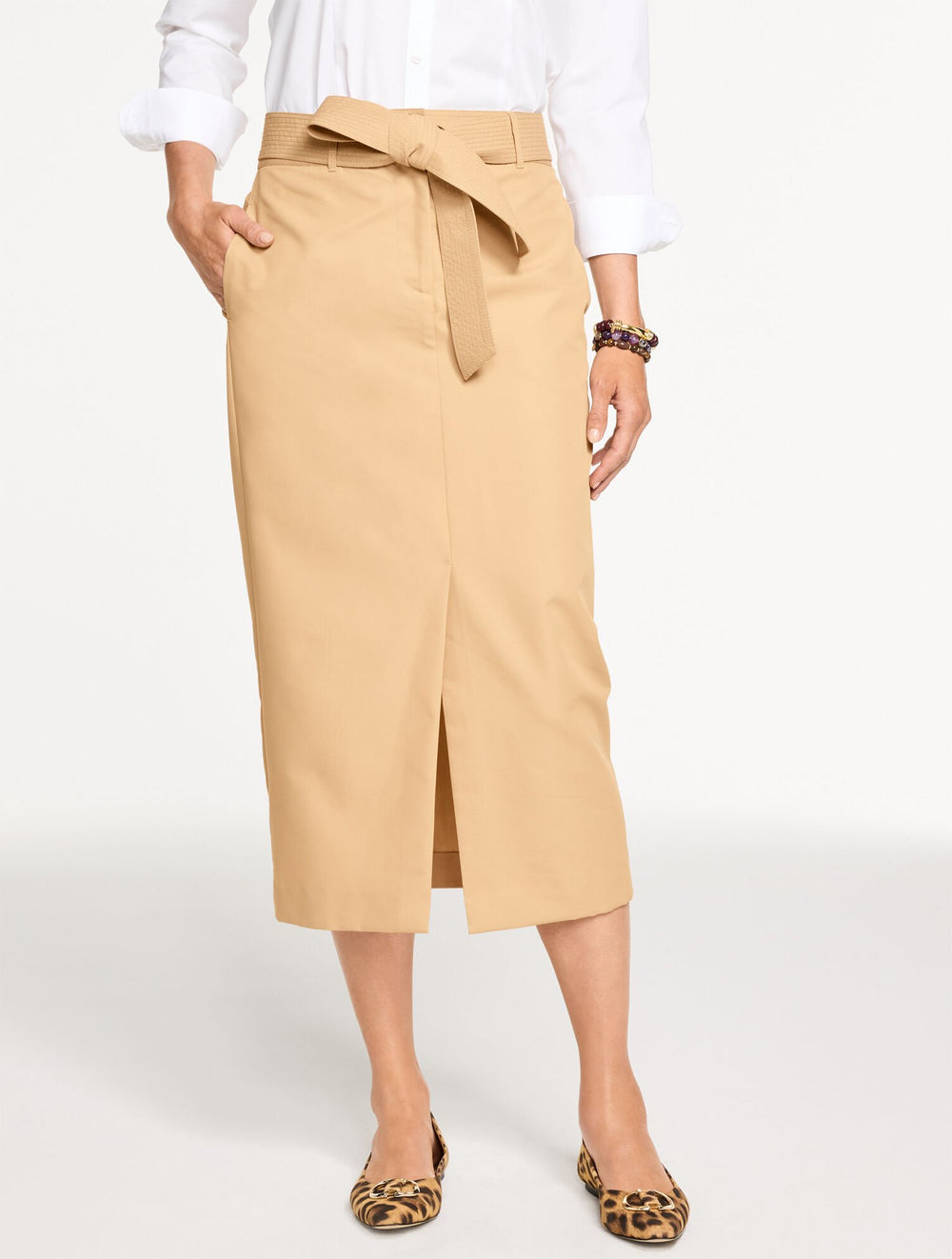 SLEEK TWILL TROUSER SKIRT | Talbots online