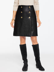 FAUX LEATHER A-LINE SKIRT | Talbots online