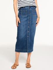 DENIM MIDI SKIRT - CORONADO WASH | Talbots sale