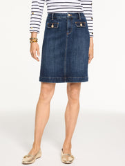 DENIM A-LINE SKIRT - ADELAIDE WASH | Talbots online