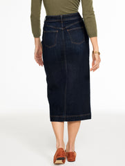 DENIM MIDI SKIRT - MANOR WASH | Talbots outlet