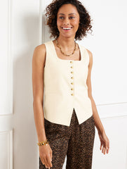 TEXTURED COTTON VEST | Talbots sale