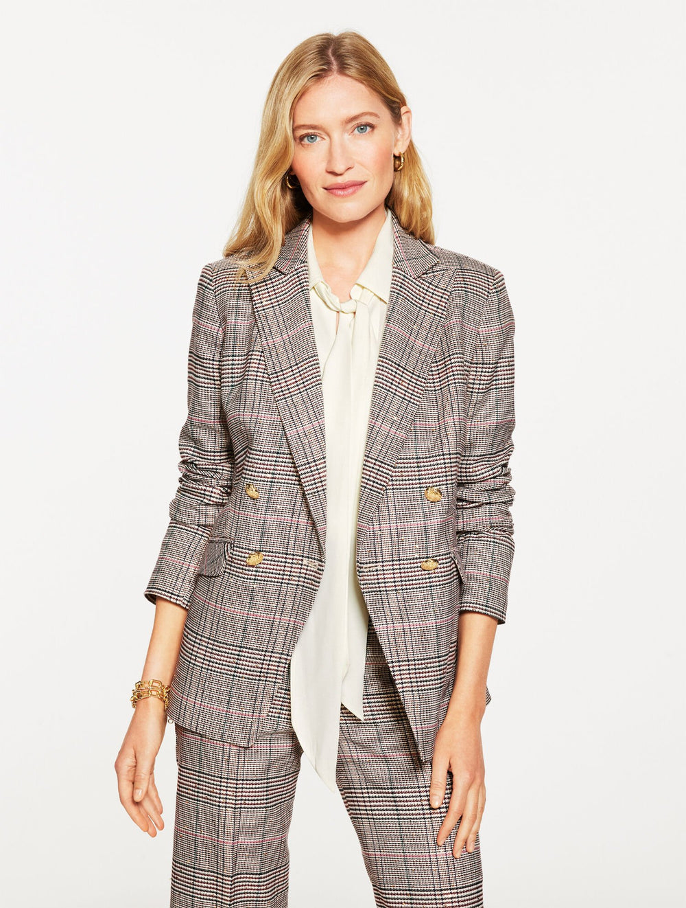 DOUBLE BREASTED BLAZER - GLEN PLAID | Talbots near me