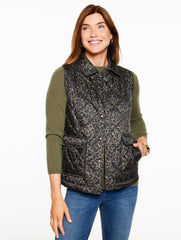 QUILTED BARN VEST - ALLOVER ANIMAL | Talbots outlet