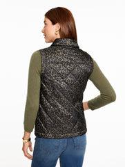 QUILTED BARN VEST - ALLOVER ANIMAL | Talbots outlet