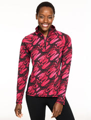 PERFORMANCE COMPRESSION HALF ZIP PULLOVER - BRUSHED LINES | Talbots online
