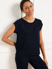 AIRKNIT STRETCH BOXY HIGH-LOW TEE | Talbots on sale