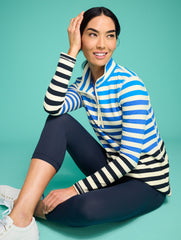 MODAL FRENCH TERRY HALF-ZIP PULLOVER - YORK STRIPE | Talbots discount