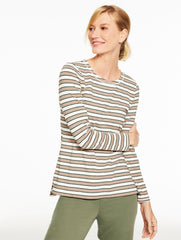 SUPERSOFT JERSEY CREWNECK TEE - BATTERSEA STRIPE | Talbots near me