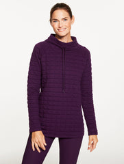 GRID QUILT FUNNEL NECK PULLOVER | Talbots sale