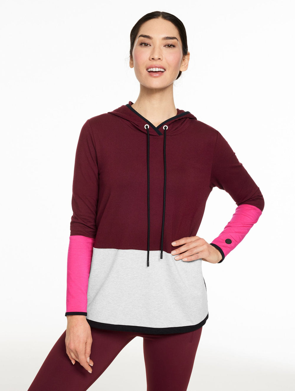 COLORBLOCK BUNGEE HEM HOODIE | Talbots near me