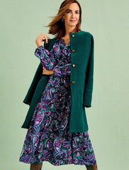 FIT & FLARE RUFFLE DRESS - PICCADILLY PAISLEY | Talbots for sale