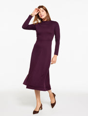 DIAMOND JACQUARD FIT & FLARE MIDI DRESS | Talbots outlet