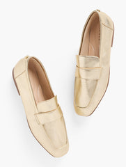 AUDREY METALLIC NAPPA LOAFERS | Talbots outlet