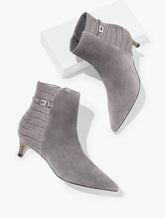 KAIT SUEDE CURVED ANKLE BOOTS | Talbots outlet
