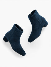PERLA SUEDE BLOCK HEEL ANKLE BOOTS | Talbots for sale