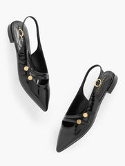 SCARLET PATENT SLINGBACK FLATS - CRINKLE | Talbots for sale