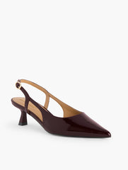 OLIVIA SLINGBACK KITTEN HEEL PUMPS - CRINKLE PATENT | Talbots sale