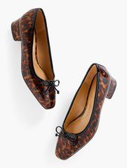 VANESSA PATENT LEATHER BLOCK HEEL PUMPS - TORTOISESHELL | Talbots for sale