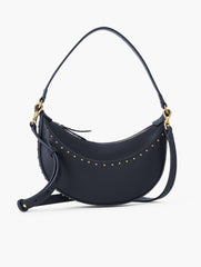 STUDDED LEATHER CRESCENT BAG | Talbots outlet