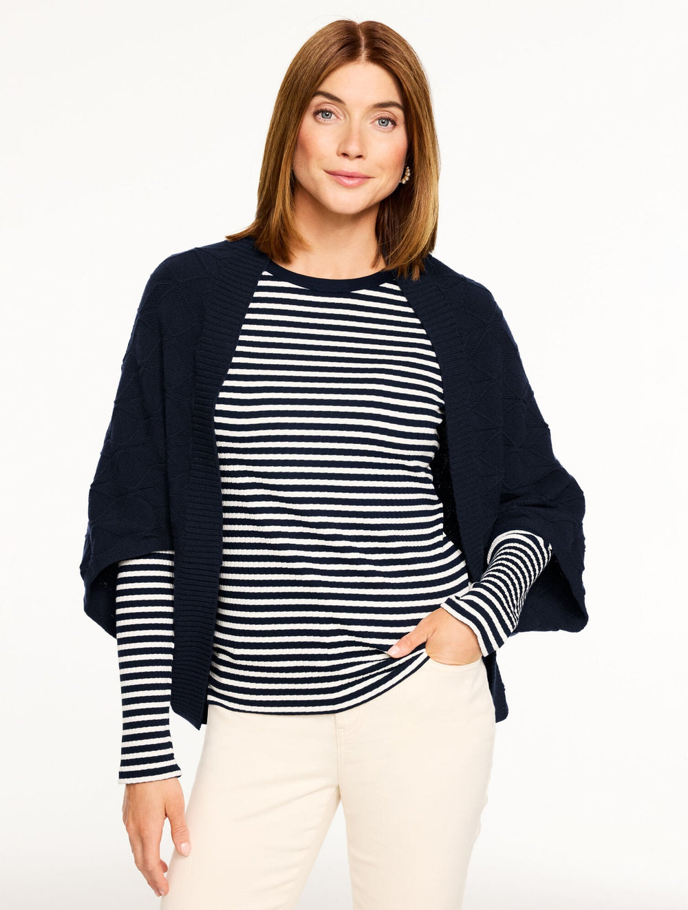 ECHO MIXED STITCH SHRUG | Talbots US