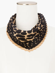 DOTS & ANIMAL PLEATED SILK SQUARE SCARF | Talbots US