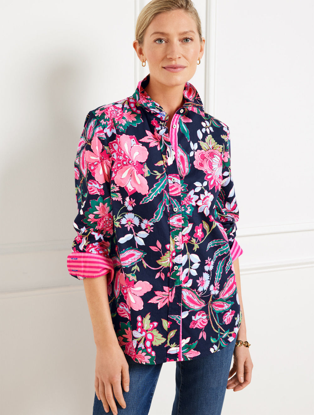 MODERN CLASSIC SHIRT - JOYFUL JACOBEAN | Talbots for sale