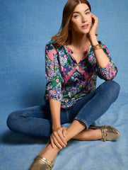 SATIN TOP - ELABORATE MEDALLION | Talbots sale