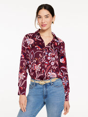 SOFT SATIN CHARMEUSE SHIRT - LIVELY FLORAL | Talbots outlet