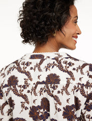 LACE TRIM PINTUCK TOP - CLIMBING CHRYSANTHEMUMS | Talbots on sale