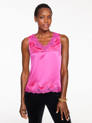 LACE TRIM SATIN CAMISOLE | Talbots outlet