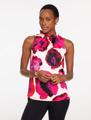 SATIN HALTER TOP - BLOOMING FLORAL | Talbots discount