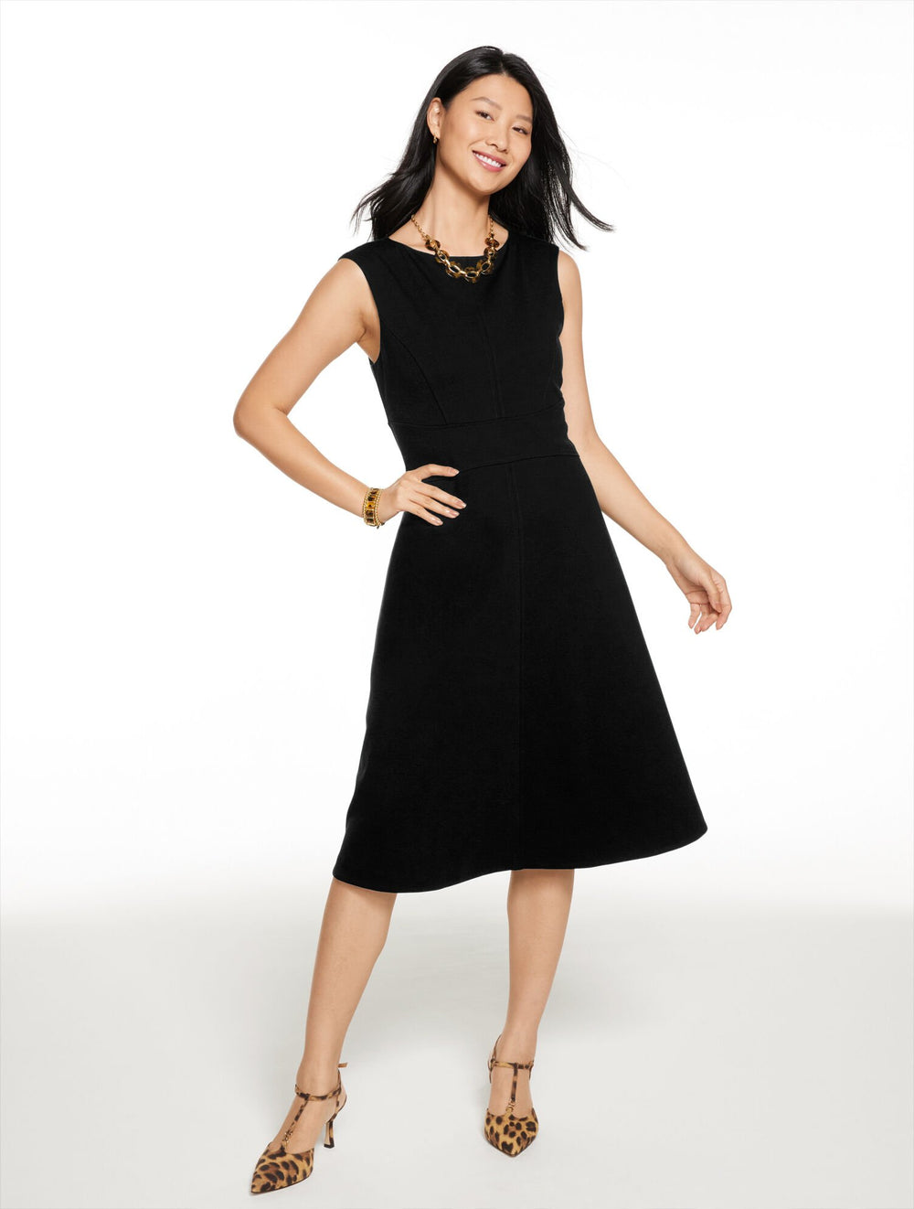 LUXE PONTE FIT & FLARE DRESS | Talbots sale