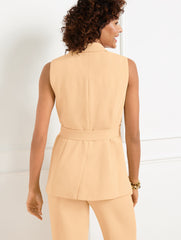 POLISHED CREPE TIE WAIST VEST | Talbots on sale