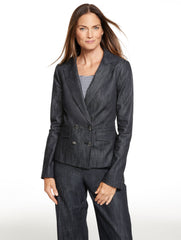 REFINED DENIM DOUBLE BREASTED BLAZER | Talbots outlet