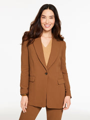 POLISHED CREPE SINGLE BUTTON BLAZER | Talbots for sale