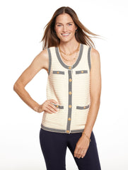 PLAITED TRIM SWEATER VEST | Talbots on sale