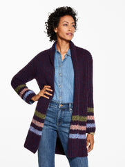 OPEN FRONT CARDIGAN - MARL STRIPE | Talbots sale
