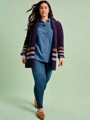 OPEN FRONT CARDIGAN - MARL STRIPE | Talbots sale