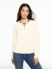 SHAKER STITCH CREWNECK CARDIGAN | Talbots online