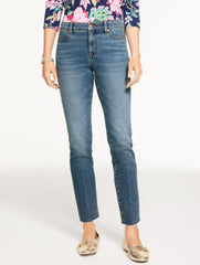 SLIM ANKLE RAW HEM JEANS - ROSLYN WASH | Talbots sale