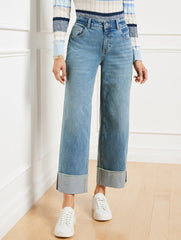 STRAIGHT ANKLE CUFF JEANS - DOWNING WASH | Talbots US