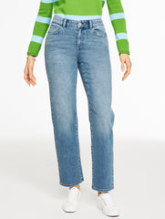 TAILORED MID RISE STRAIGHT LEG JEANS - PEMBROKE WASH | Talbots outlet