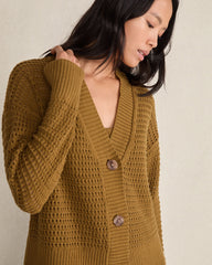 ORGANIC COTTON OPEN STITCH CARDIGAN | Talbots sale