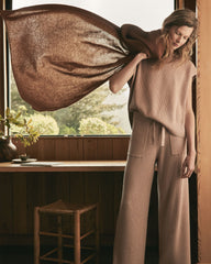 ORGANIC COTTON CASHMERE WIDE LEG PANTS | Talbots sale