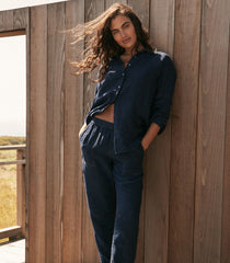 LINEN BARREL LEG PANTS | Talbots sale