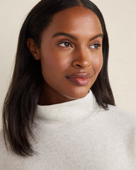 COTTON BLEND OTTOMAN RIB MOCK NECK TOP | Talbots on sale