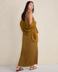 SILKY PLEATED MAXI DRESS | Talbots on sale
