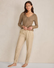 BRUSHED RIB KNIT LONG SLEEVE HENLEY | Talbots US